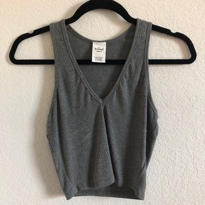 Gray Crop Tank Top